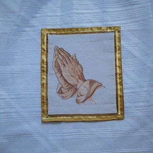 Hands of Faith Completed Cross Stitch Handmade Express Confidence To The Lord